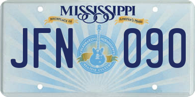 MS license plate JFN090