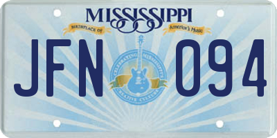 MS license plate JFN094