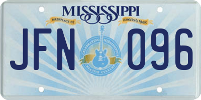 MS license plate JFN096