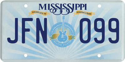 MS license plate JFN099