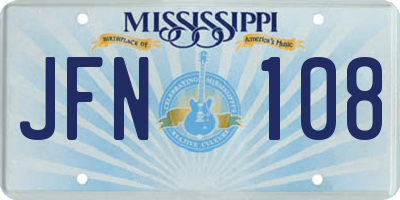 MS license plate JFN108