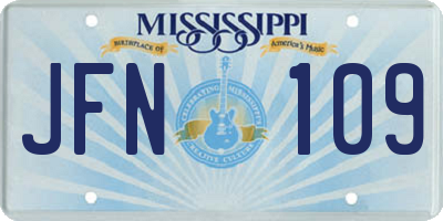 MS license plate JFN109