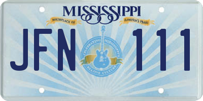 MS license plate JFN111
