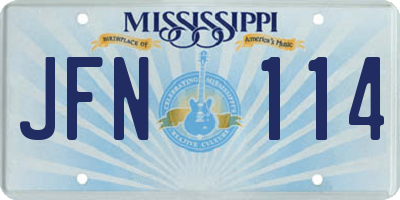 MS license plate JFN114
