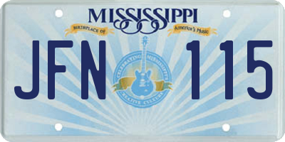 MS license plate JFN115