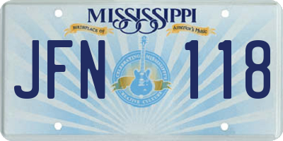 MS license plate JFN118