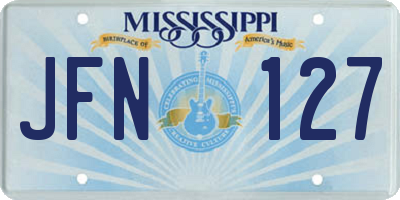 MS license plate JFN127