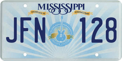 MS license plate JFN128