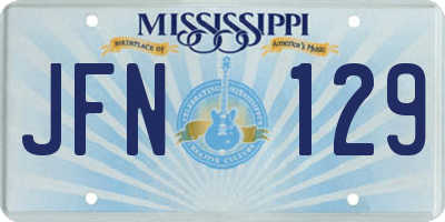 MS license plate JFN129