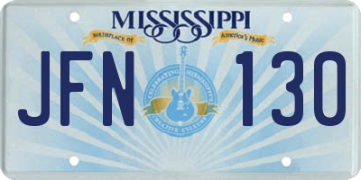 MS license plate JFN130
