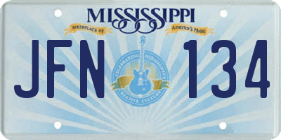 MS license plate JFN134