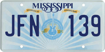 MS license plate JFN139