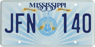MS license plate JFN140