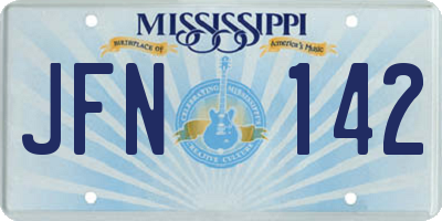 MS license plate JFN142