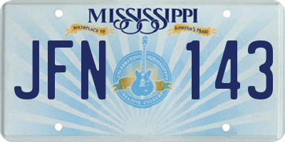 MS license plate JFN143
