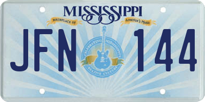 MS license plate JFN144