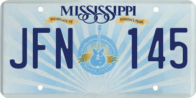 MS license plate JFN145