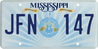 MS license plate JFN147