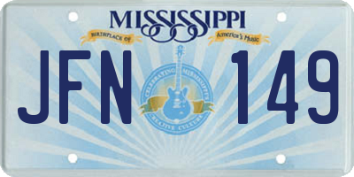 MS license plate JFN149