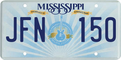 MS license plate JFN150