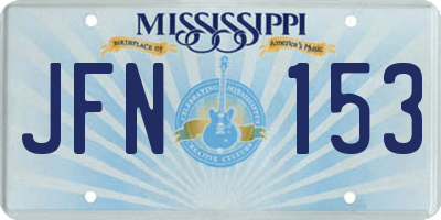 MS license plate JFN153
