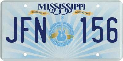 MS license plate JFN156