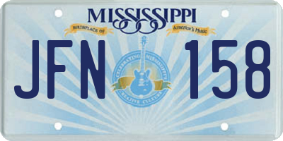 MS license plate JFN158