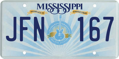 MS license plate JFN167