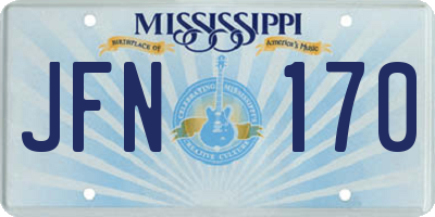 MS license plate JFN170