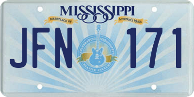 MS license plate JFN171