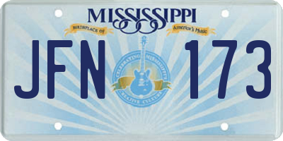 MS license plate JFN173