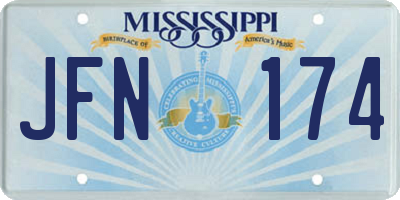 MS license plate JFN174