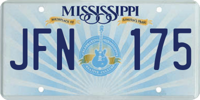 MS license plate JFN175