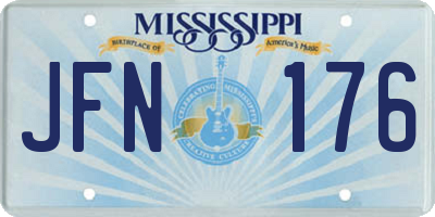 MS license plate JFN176