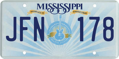 MS license plate JFN178