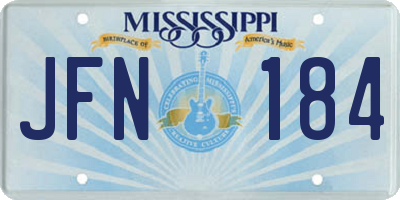 MS license plate JFN184