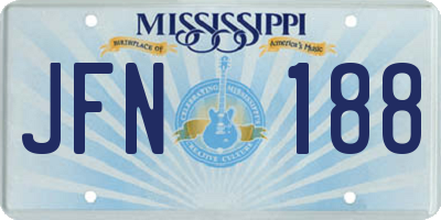 MS license plate JFN188