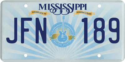 MS license plate JFN189