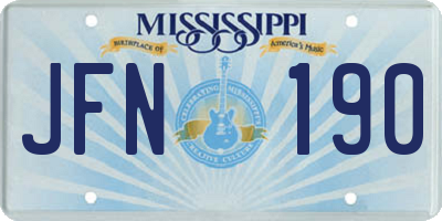 MS license plate JFN190