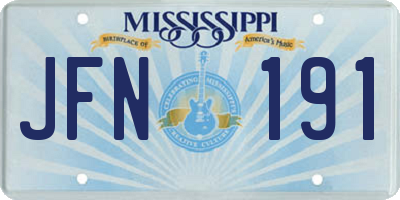 MS license plate JFN191