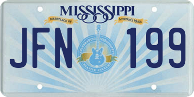 MS license plate JFN199