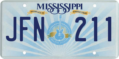 MS license plate JFN211