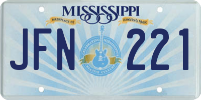 MS license plate JFN221