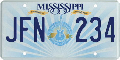 MS license plate JFN234