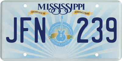 MS license plate JFN239