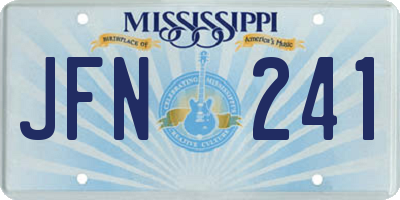 MS license plate JFN241