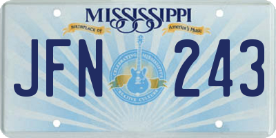 MS license plate JFN243