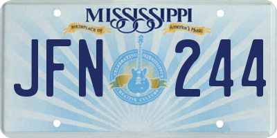 MS license plate JFN244
