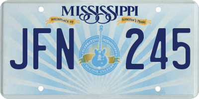 MS license plate JFN245