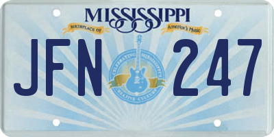 MS license plate JFN247